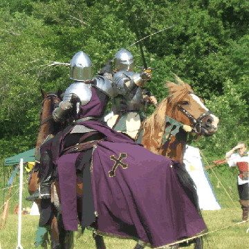 Becca (Dame Fiona), from paragon jousting, and Robb (Sir Robert) at the Vermont Faire